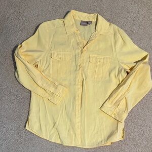 Chico's Light Yellow Button Down Shirt small/size 1